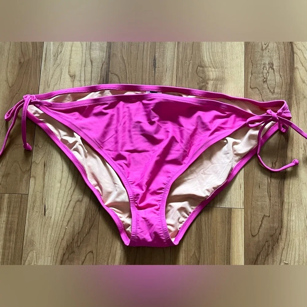 J.Crew Neon Pink Bikini Bottom Side Tie 3X NWT High Cut Swim Bottom